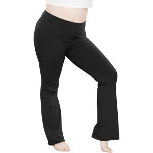 imageSTRETCH IS COMFORT Women Plus Size High Waist Cotton Bootcut Yoga Pants  XL7XBlack