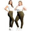 imageSTRETCH IS COMFORT Womens Plus Size Knee ampamp Full Length Cotton Leggings  XLarge  7XOlive Jeggings
