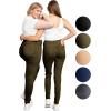 imageSTRETCH IS COMFORT Womens Plus Size Knee ampamp Full Length Cotton Leggings  XLarge  7XOlive Jeggings