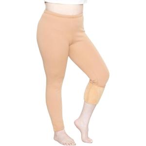 imageSTRETCH IS COMFORT Womens Plus Size Knee ampamp Full Length Cotton Leggings  XLarge  7XBeige Fleece