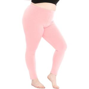 imageSTRETCH IS COMFORT Womens Plus Size Knee ampamp Full Length Cotton Leggings  XLarge  7XLight Pink