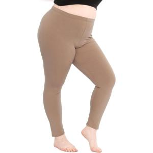 imageSTRETCH IS COMFORT Womens Plus Size Knee ampamp Full Length Cotton Leggings  XLarge  7XMocha
