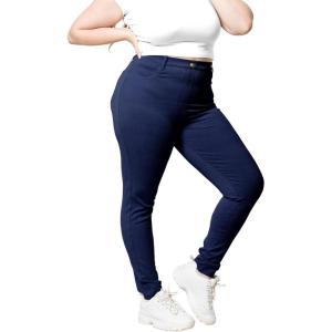 imageSTRETCH IS COMFORT Womens Plus Size Knee ampamp Full Length Cotton Leggings  XLarge  7XNavy Jeggings