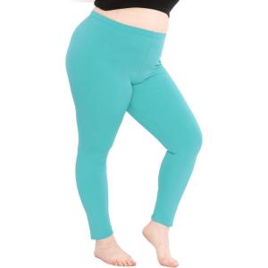 imageSTRETCH IS COMFORT Womens Plus Size Knee ampamp Full Length Cotton Leggings  XLarge  7XTurquoise