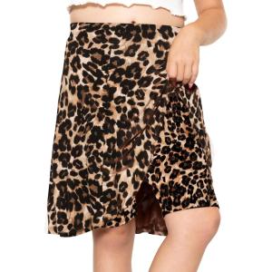 imageGirls ALine Skirt with Builtin Shorts  3 Lengths to Choose from Short Knee and Midi  Size 416Brown Leopard