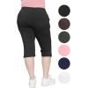 imageSTRETCH IS COMFORT Womens and Plus Size Cotton Straight Leg Cropped Pants with Pockets  Soft and Casual  S5XLBlack