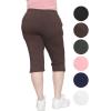 imageSTRETCH IS COMFORT Womens and Plus Size Cotton Straight Leg Cropped Pants with Pockets  Soft and Casual  S5XLBrown