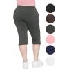 imageSTRETCH IS COMFORT Womens and Plus Size Cotton Straight Leg Cropped Pants with Pockets  Soft and Casual  S5XLCharcoal Gray