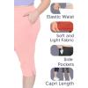 imageSTRETCH IS COMFORT Womens and Plus Size Cotton Straight Leg Cropped Pants with Pockets  Soft and Casual  S5XLLight Pink