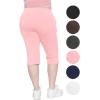 imageSTRETCH IS COMFORT Womens and Plus Size Cotton Straight Leg Cropped Pants with Pockets  Soft and Casual  S5XLLight Pink