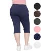 imageSTRETCH IS COMFORT Womens and Plus Size Cotton Straight Leg Cropped Pants with Pockets  Soft and Casual  S5XLNavy Blue
