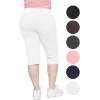 imageSTRETCH IS COMFORT Womens and Plus Size Cotton Straight Leg Cropped Pants with Pockets  Soft and Casual  S5XLWhite