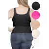 imageSTRETCH IS COMFORT Womens and Plus Double Layered Crop Mid Length Tank Top  Everyday Compression Shapewear  S5XLBlack