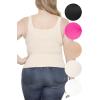 imageSTRETCH IS COMFORT Womens and Plus Double Layered Crop Mid Length Tank Top  Everyday Compression Shapewear  S5XLCream