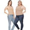 imageSTRETCH IS COMFORT Womens and Plus Double Layered Crop Mid Length Tank Top  Everyday Compression Shapewear  S5XLTan