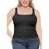 imageSTRETCH IS COMFORT Womens and Plus Double Layered Crop Mid Length Tank Top  Everyday Compression Shapewear  S5XLBlack