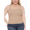 imageSTRETCH IS COMFORT Womens and Plus Double Layered Crop Mid Length Tank Top  Everyday Compression Shapewear  S5XLTan