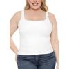imageSTRETCH IS COMFORT Womens and Plus Double Layered Crop Mid Length Tank Top  Everyday Compression Shapewear  S5XLWhite