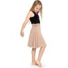 imageSTRETCH IS COMFORT Youth Girls Flowy Knee ampamp Ankle Length Skirt with Ruched Waistband  Soft and Lightweight  XS16Beige