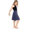 imageSTRETCH IS COMFORT Youth Girls Flowy Knee ampamp Ankle Length Skirt with Ruched Waistband  Soft and Lightweight  XS16Navy Blue