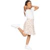 imageSTRETCH IS COMFORT Youth Girls Flowy Knee ampamp Ankle Length Skirt with Ruched Waistband  Soft and Lightweight  XS16Pink Rose Vine