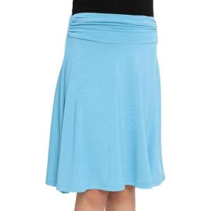 imageSTRETCH IS COMFORT Youth Girls Flowy Knee ampamp Ankle Length Skirt with Ruched Waistband  Soft and Lightweight  XS16Sky Blue