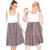 imageKnee Length and Midi ALine Flowy Skirt  Comfortable Clothes for Women  S5XBoho Natural Floral