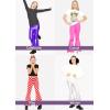 imageSTRETCH IS COMFORT Girls Stretch Bell Bottoms Flare Pants Little  Big Kid Ruffle Bootcut Leggings  Sizes 214Black Cheetah