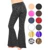 imageSTRETCH IS COMFORT Girls Stretch Bell Bottoms Flare Pants Little  Big Kid Ruffle Bootcut Leggings  Sizes 214Black Cheetah