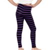 imageSTRETCH IS COMFORT Oh So Soft Youth Girls Prints LeggingsBlack and Purple Stripes