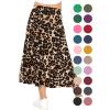 imageSTRETCH IS COMFORT Youth Girls Flowy ALine Skirt Knee Length and Ankle Length  Kids  Sizes 416Brown Leopard