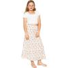 imageSTRETCH IS COMFORT Youth Girls Flowy ALine Skirt Knee Length and Ankle Length  Kids  Sizes 416Pink Rose Vine
