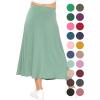 imageSTRETCH IS COMFORT Youth Girls Flowy ALine Skirt Knee Length and Ankle Length  Kids  Sizes 416Sage Green