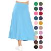 imageSTRETCH IS COMFORT Youth Girls Flowy ALine Skirt Knee Length and Ankle Length  Kids  Sizes 416Sky Blue