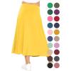 imageSTRETCH IS COMFORT Youth Girls Flowy ALine Skirt Knee Length and Ankle Length  Kids  Sizes 416Yellow