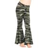 imageSTRETCH IS COMFORT Girls Stretch Bell Bottoms Flare Pants Little  Big Kid Ruffle Bootcut Leggings  Sizes 214Green Camo