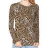 imageSTRETCH IS COMFORT Womens and Plus Oh So Soft Long Sleeve Crew Neck Top  Small  3XBrown Cheetah
