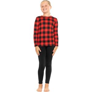 imageSTRETCH IS COMFORT Oh So Soft Youth Girls Long Sleeve Crew and Leggings Set Includes Top and BottomBuffalo  Black