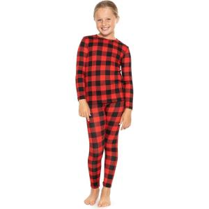 imageSTRETCH IS COMFORT Oh So Soft Youth Girls Long Sleeve Crew and Leggings Set Includes Top and BottomBuffalo Plaid