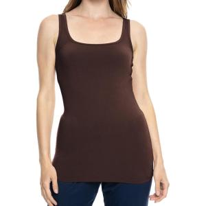 imageSTRETCH IS COMFORT Womens Oh So Soft Cropped and Long Length Tank Top  Small  5XBrown