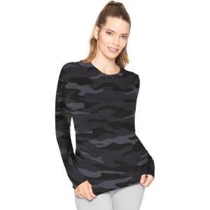 imageSTRETCH IS COMFORT Womens and Plus Oh So Soft Long Sleeve Crew Neck Top  Small  3XBlack Camo