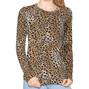 imageSTRETCH IS COMFORT Womens and Plus Oh So Soft Long Sleeve Crew Neck Top  Small  3XBrown Cheetah