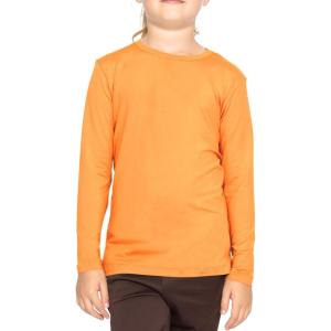 imageSTRETCH IS COMFORT Youth Girls Oh So Soft Long Sleeve Crew Neck Top  Sizes 216  Essential BasicsNeon Orange