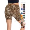 imageSTRETCH IS COMFORT Biker Shorts for Women  Womens Athletic Workout Shorts  Cotton  Small  5XBrown Cheetah