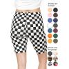 imageSTRETCH IS COMFORT Biker Shorts for Women  Womens Athletic Workout Shorts  Cotton  Small  5XCheckered Black and White