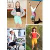 imageSTRETCH IS COMFORT Girls Cotton Biker Shorts and Cartwheel Shorts  Two Lengths to Choose from  Size 414Burgundy