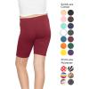 imageSTRETCH IS COMFORT Girls Cotton Biker Shorts and Cartwheel Shorts  Two Lengths to Choose from  Size 414Burgundy