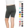 imageSTRETCH IS COMFORT Girls Cotton Biker Shorts and Cartwheel Shorts  Two Lengths to Choose from  Size 414Charcoal Gray