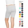 imageSTRETCH IS COMFORT Girls Cotton Biker Shorts and Cartwheel Shorts  Two Lengths to Choose from  Size 414Heather Gray