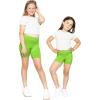 imageSTRETCH IS COMFORT Girls Cotton Biker Shorts and Cartwheel Shorts  Two Lengths to Choose from  Size 414Lime Green